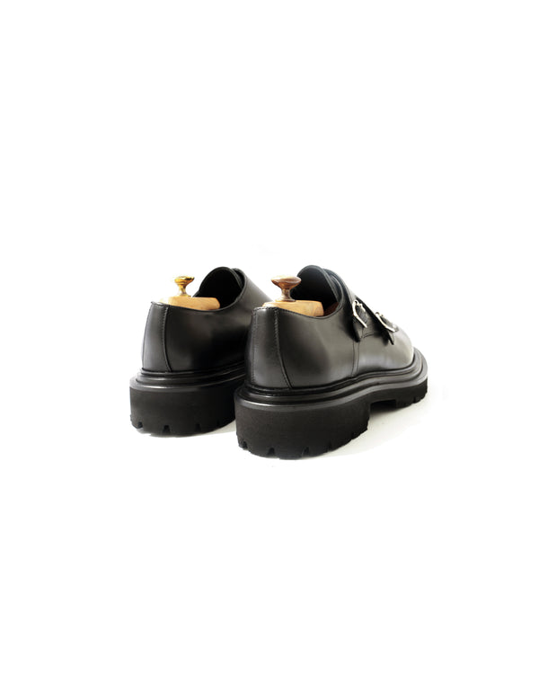 Doppia fibbia in vitello