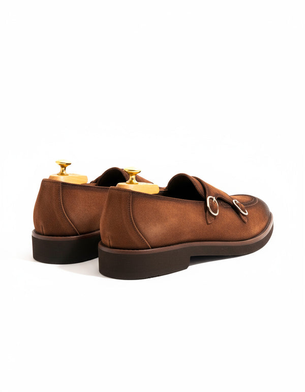 Doppia fibbia in camoscio