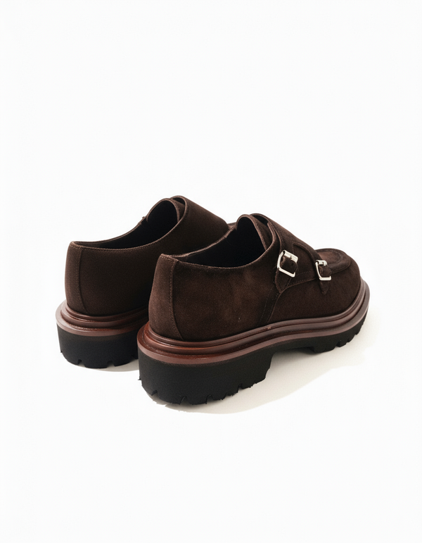 Doppia fibbia in camoscio