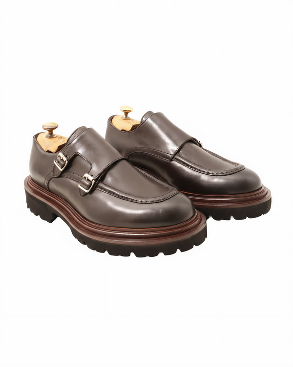 Doppia fibbia in vitello