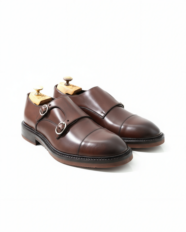 Doppia fibbia in vitello