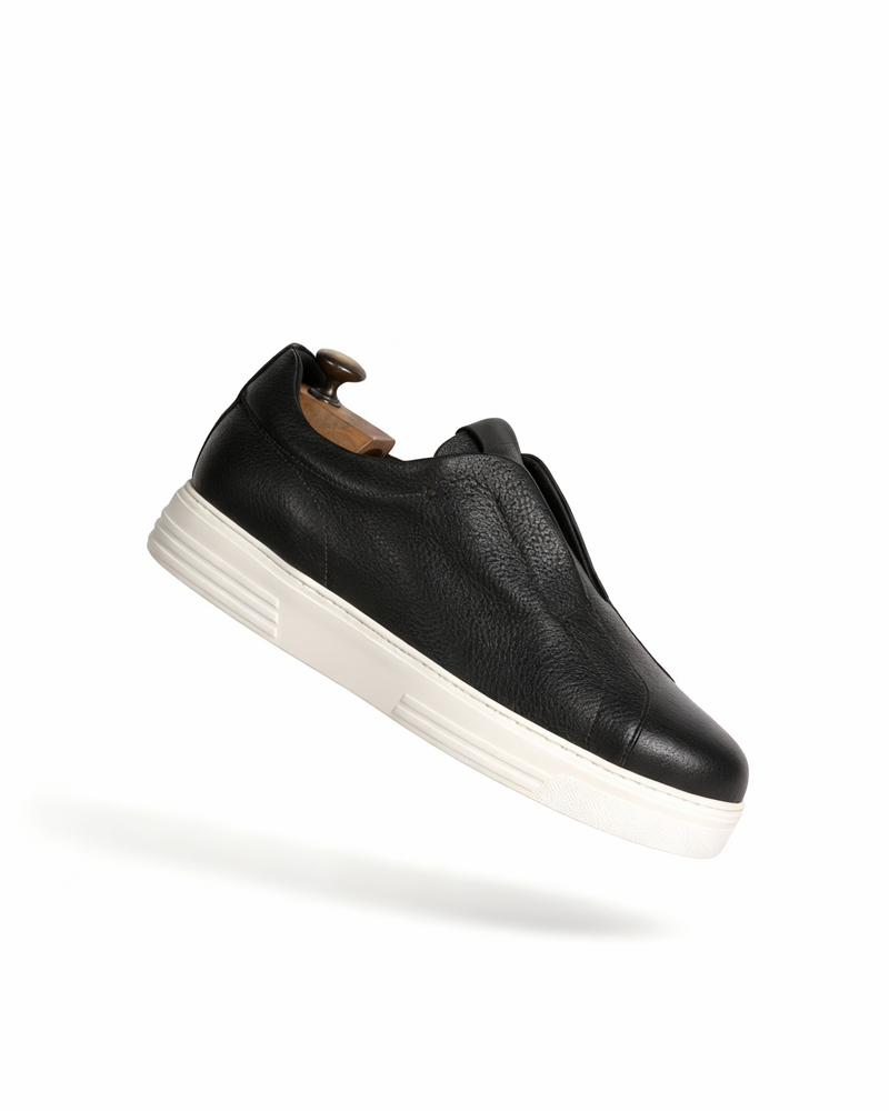 Sneaker con elastico in bottolato