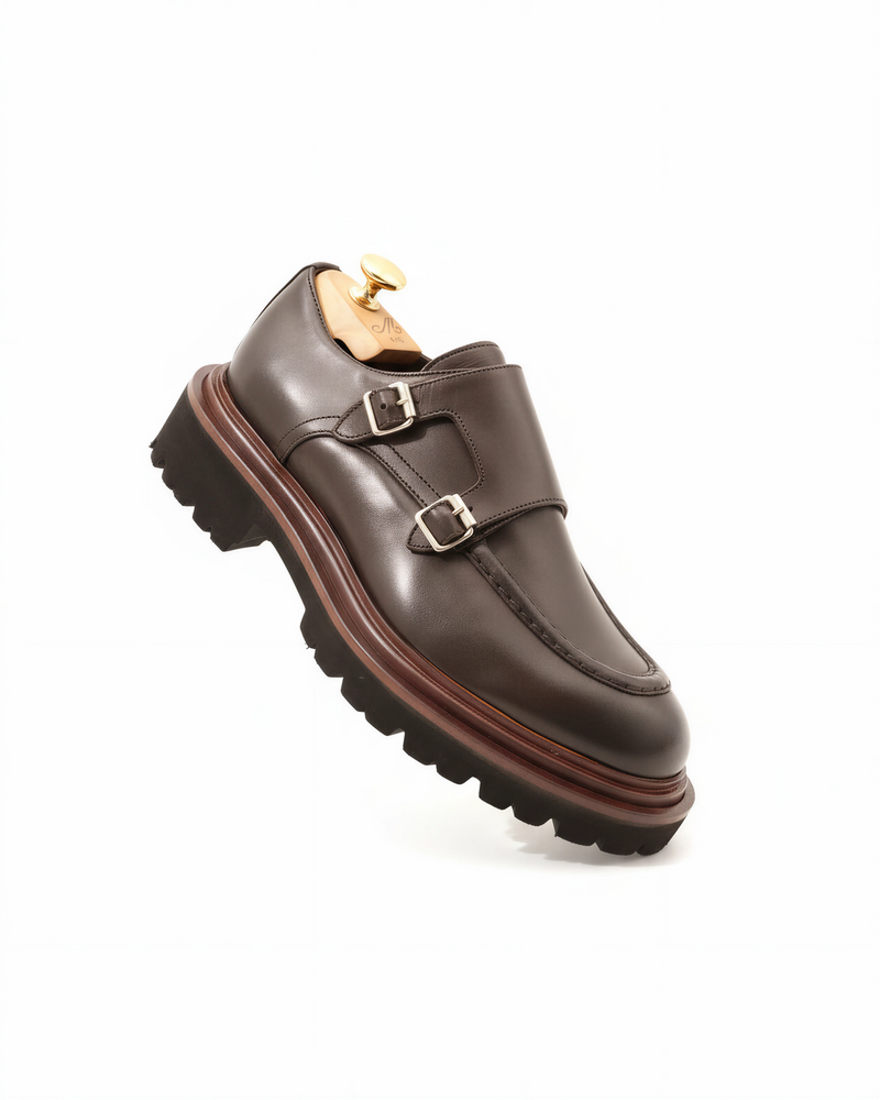 Doppia fibbia in vitello