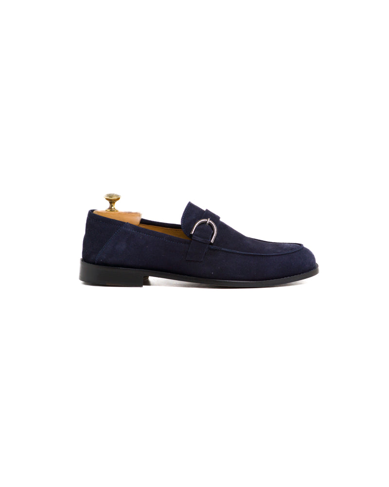 Mocassino monofibbia in camoscio midnight