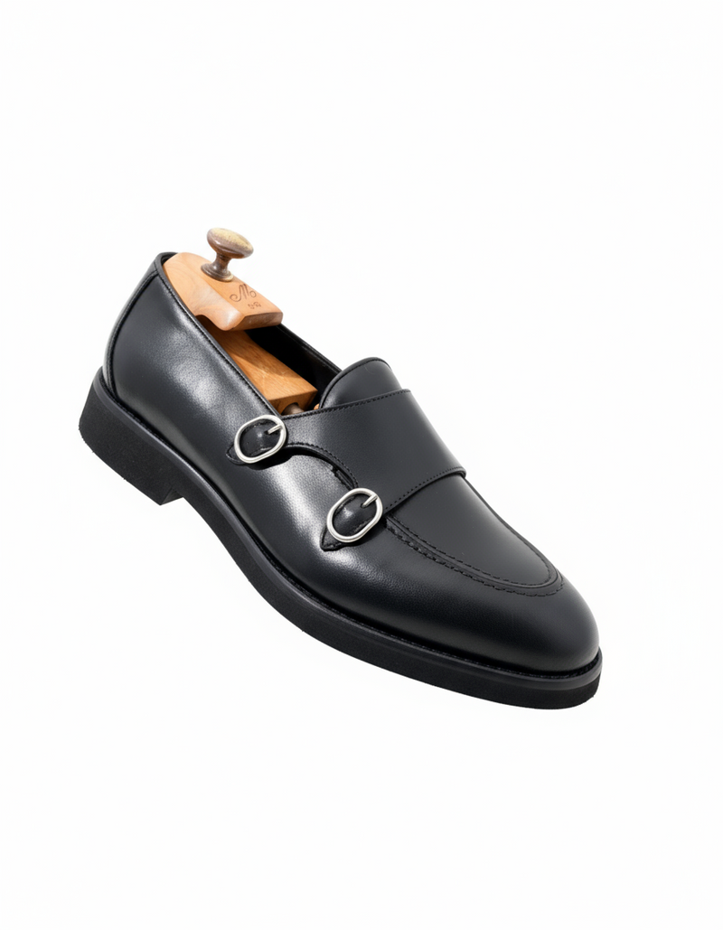 Doppia fibbia in vitello