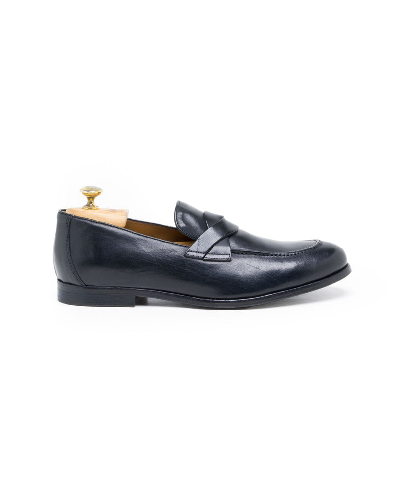 Mocassino con bendina intrecciata nero