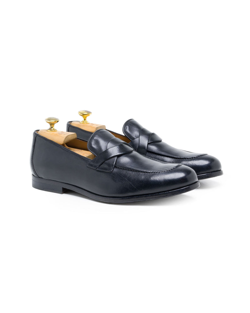 Mocassino con bendina intrecciata nero