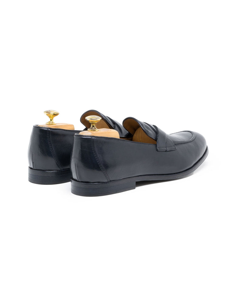 Mocassino con bendina intrecciata nero